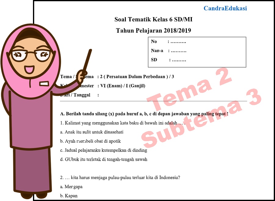 10 Contoh Soal Tematik Kelas 6 SD Semester 1 yang Sering Muncul di UAS, Wajib Dipelajari Siswa 10 Contoh Soal Tematik Kelas 6 SD Semester 1 yang Sering Muncul di UAS, Wajib Dipelajari Siswa