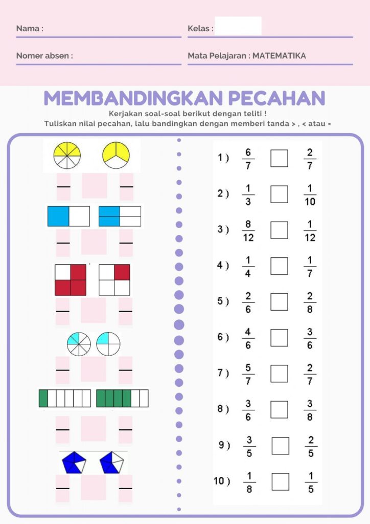5 Contoh Soal HOTS Perbandingan Pecahan Sederhana Kelas 3 Semester Genap yang Wajib Dikuasai 5 Contoh Soal HOTS Perbandingan Pecahan Sederhana Kelas 3 Semester Genap yang Wajib Dikuasai
