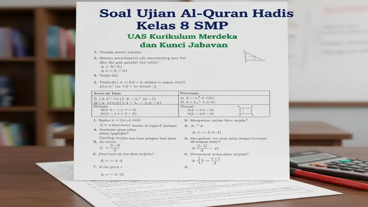 JAWABAN Soal Ujian Al-Quran Hadis Kelas 8 SMP dan Kunci Jawaban UAS