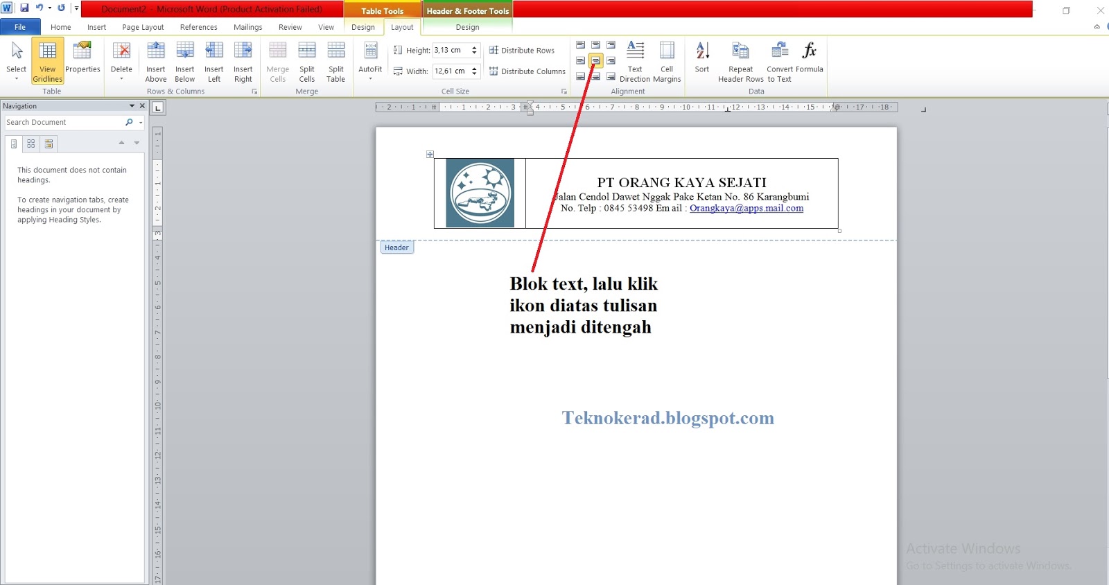 Tutorial Mudah Cara Membuat Kop Surat di Word Lengkap - LKomBis