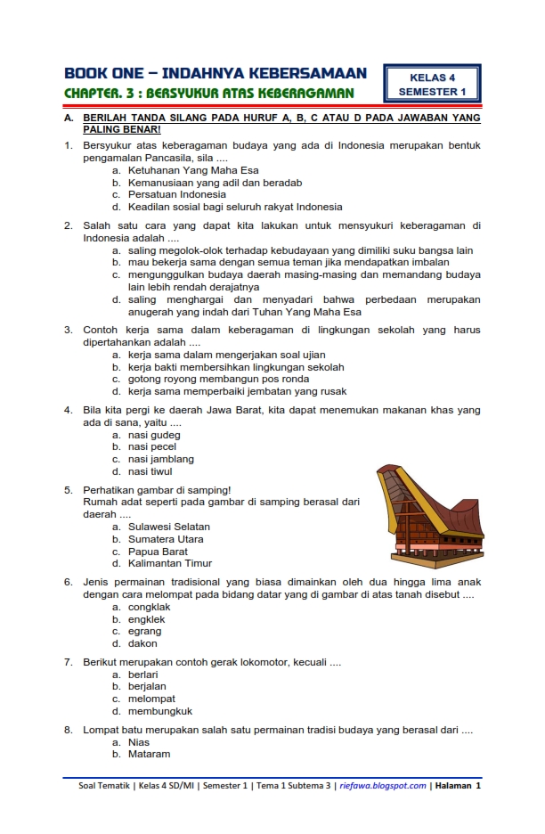 7 Contoh Soal Kelas 4 Tema 1 Indahnya Kebersamaan yang Wajib Tahu Sebelum Ujian 2026 7 Contoh Soal Kelas 4 Tema 1 Indahnya Kebersamaan yang Wajib Tahu Sebelum Ujian 2026