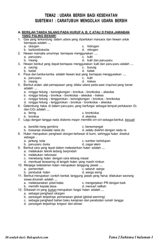 7 Rahasia Menguasai contoh soal tematik kelas 5 tema 2 subtema 1 Sebelum Nilai Turun