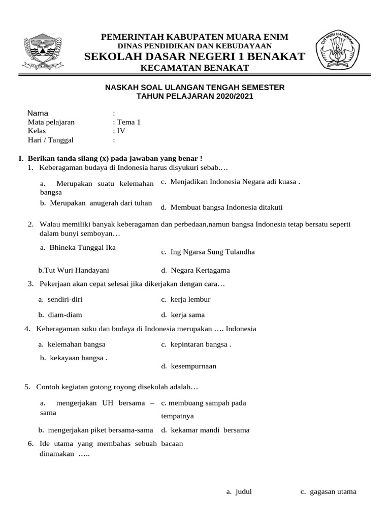 Rahasia Skor Sempurna Latihan Soal PTS 1 Kelas 4 Tema 1 Sesi 1 yang Wajib Tahu Rahasia Skor Sempurna Latihan Soal PTS 1 Kelas 4 Tema 1 Sesi 1 yang Wajib Tahu