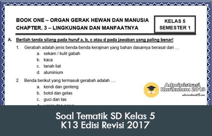 Terbukti! 5 Contoh Soal Tematik Kelas 5 Semester 1 Kurikulum 2013 yang Bikin Nilai Naik Terbukti! 5 Contoh Soal Tematik Kelas 5 Semester 1 Kurikulum 2013 yang Bikin Nilai Naik