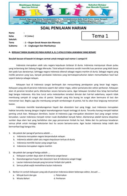 Ternyata Ini Dia Contoh Soal Tematik Kelas 5 Tema 1 Subtema 3 Paling Lengkap untuk Ulangan Harian 2026 Ternyata Ini Dia Contoh Soal Tematik Kelas 5 Tema 1 Subtema 3 Paling Lengkap untuk Ulangan Harian 2026